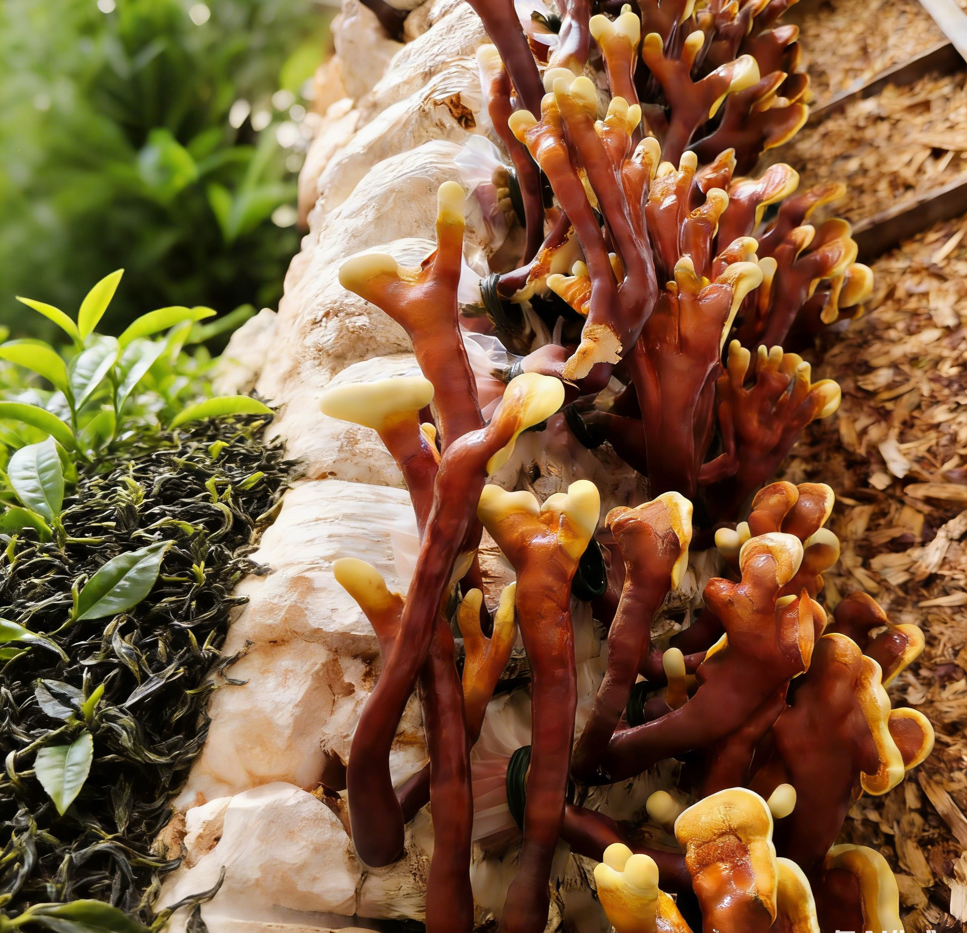 重庆市乡野农业科技有限公司外景，现代化农业生产基地，绿色山林环绕，厂房整洁有序